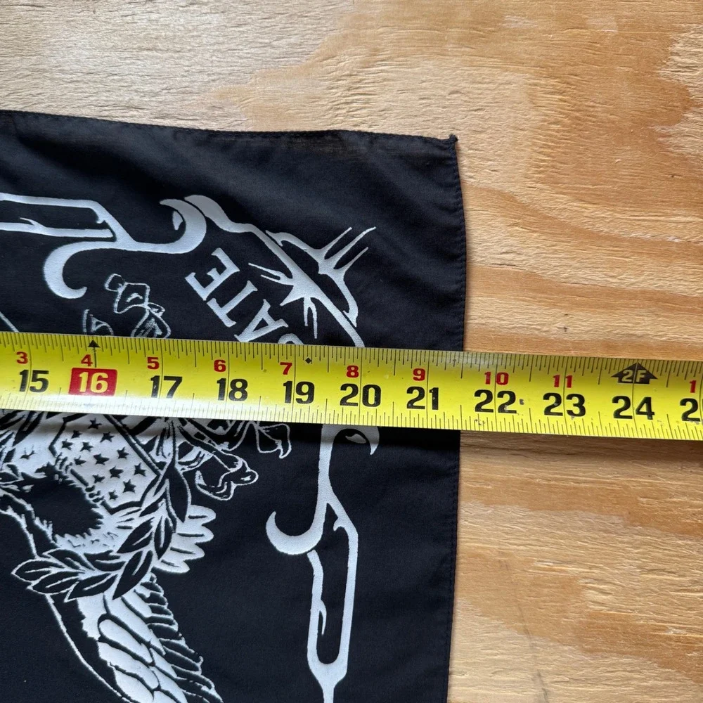 Vintage 1984 ABATE FTW Biker Bandana Black Eagle Graphic Motorcycle Scarf